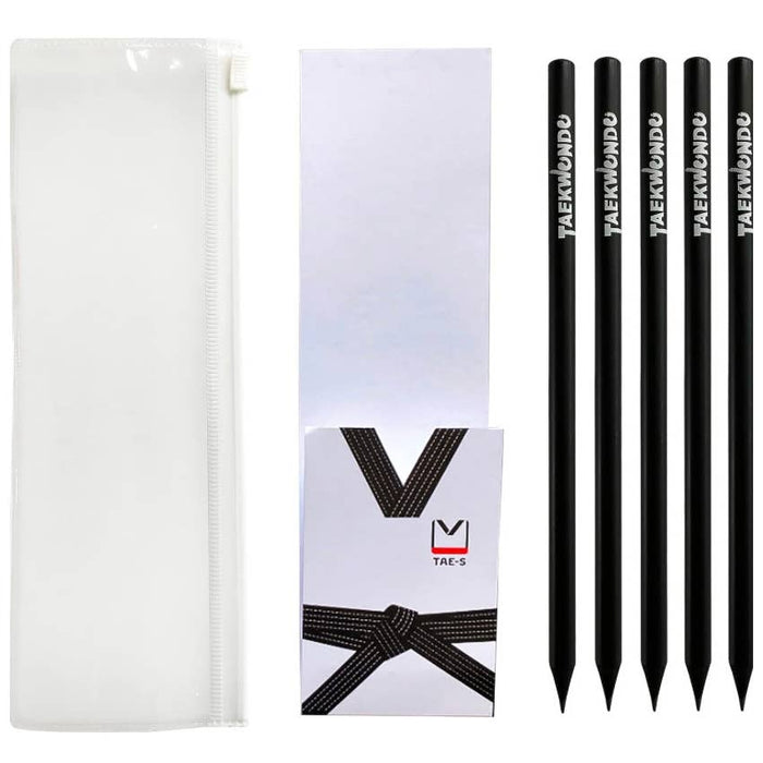 TAE-S Taekwondo Wooden HB Pencils with White Clear PVC Case sporting gear