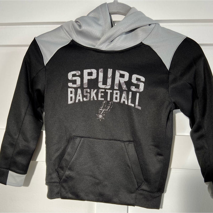 NBA Kids Spurs Basketball Hoodie Size Medium 5/6 Black and Gray * k312