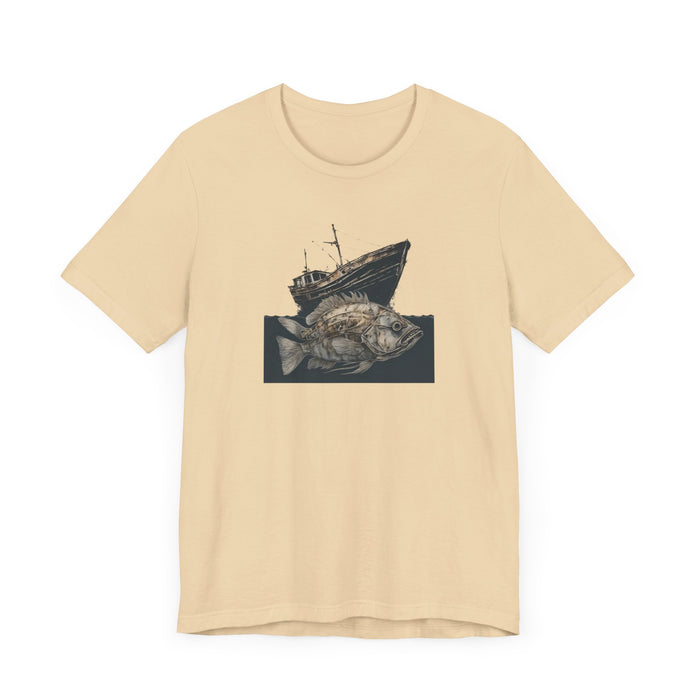 Skeletons of the Deep Bass and Shipwreck Chronicles Unisex Jersey Short Sleeve Tee Mens Tshirt Fishing Tshirt Wildlife Adventure Gift Idea