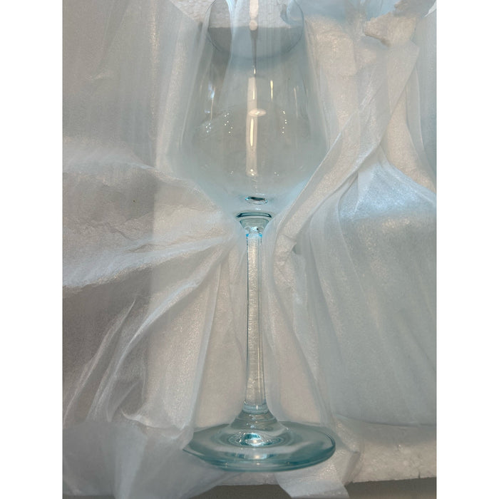 The Wine Savant Blue Wine Glasses Set of 6 - 14 oz Hand-Blown Italian Glassware