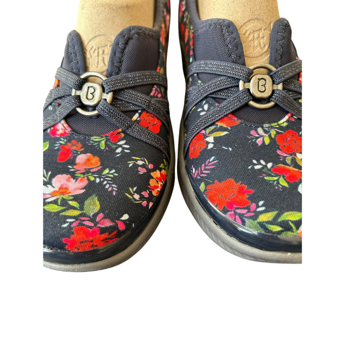 Bzees Women's Slip-On Shoes Size 8 Navy Floral Casual Lightweight