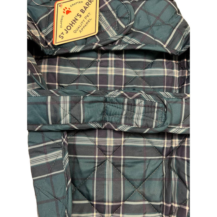 St. Johns Bark Green Plaid Dog Vest*Stylish Cold Weather Attire Pet Clothes Sz S