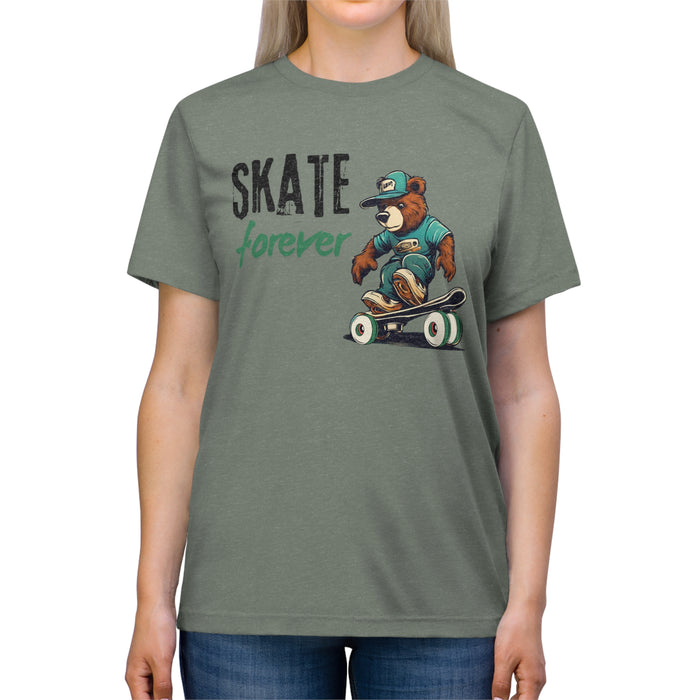 Skate Forever Bear Skateboarder  Unisex Casual & Fun Premium T-Shirt