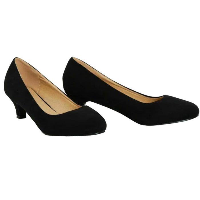 Forever Link Dana-9 Black Heels, Size 7, Black Suede, Elegant Women's Footwear