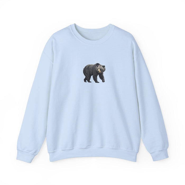 Black Bear Crew Neck Sweatshirt  Cozy Wildlife-Inspired Casual Adventure Pullover