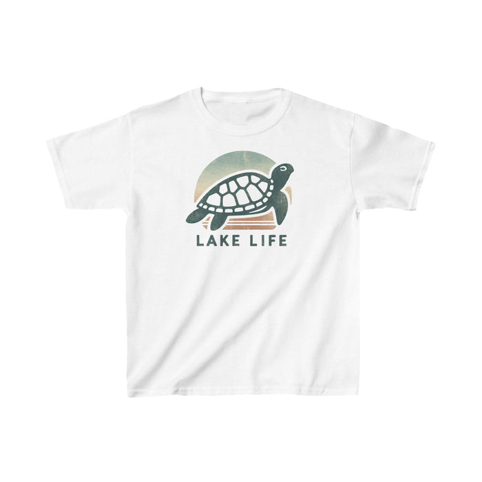 Lake Life Turtle Kids Heavy Cotton Tee - Durable & Comfy Shirt Camping, Hiking, Outdoor Adventures, Toddler, Boy Gift, Girl Gift