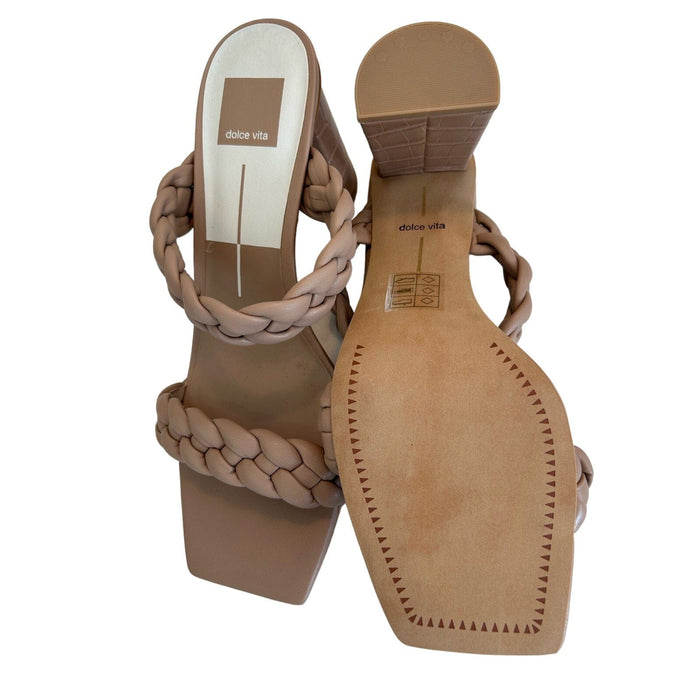 Dolce Vita Ashby Braided Block Heel Sandals - SZ 9.5, Casual Slip On Shoes