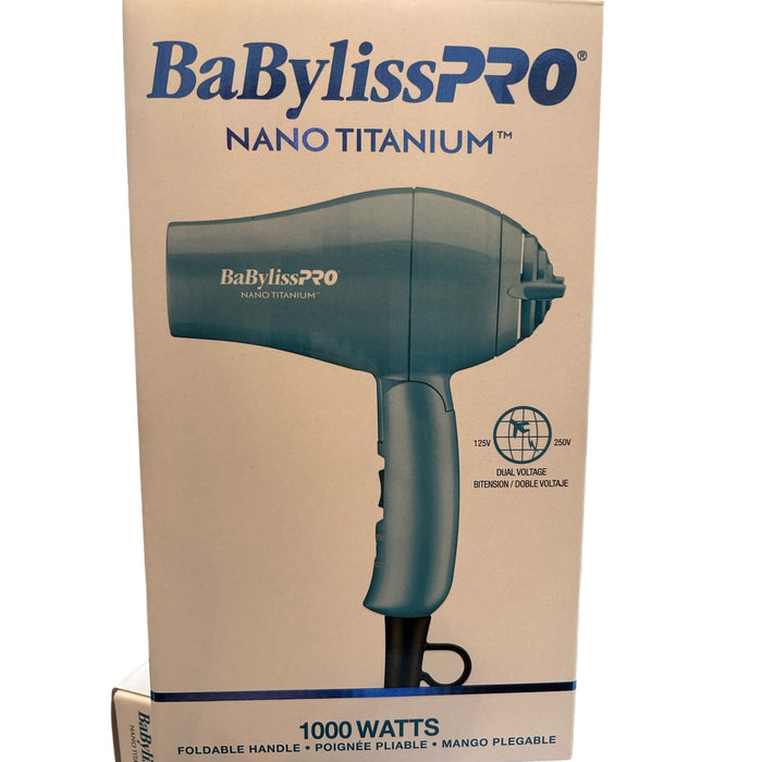 BaBylissPRO Nano Titanium Travel Dryer, Blue Hair Dryer