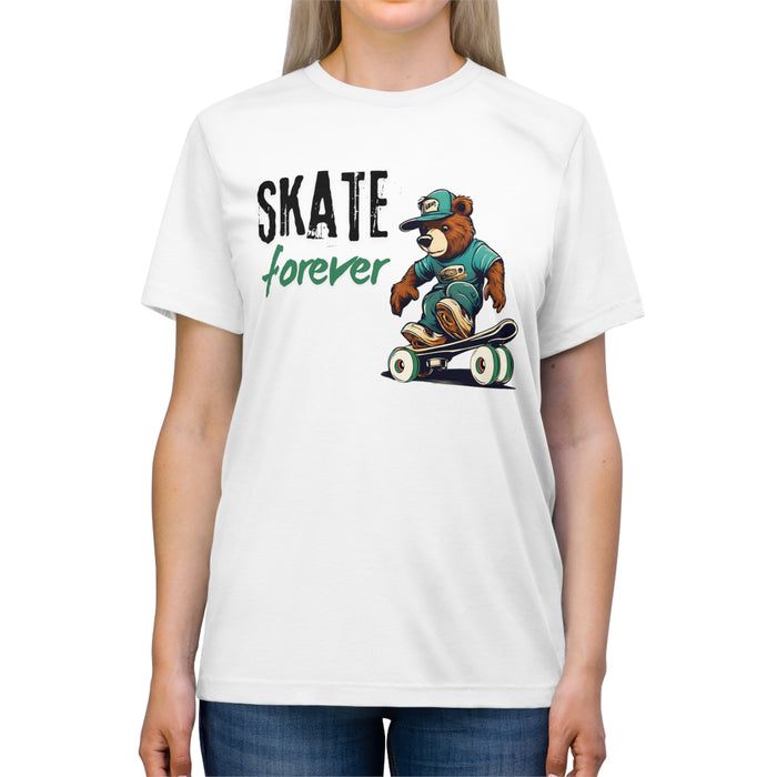 Skate Forever Bear Skateboarder  Unisex Casual & Fun Premium T-Shirt