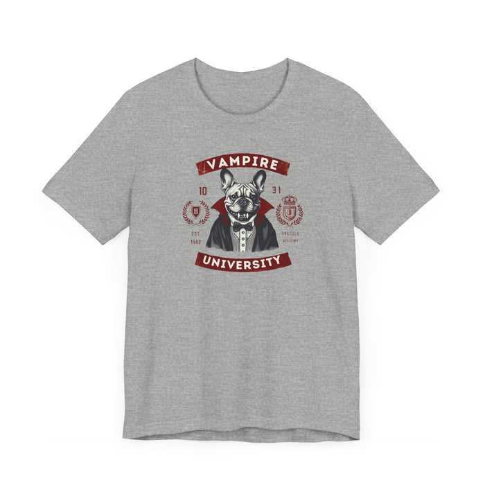 Dracula's Pup French Bulldog at Vampire University Tshirt Halloween Tshirt Vampire Tshirt Halloween Tee Great Gift Idea