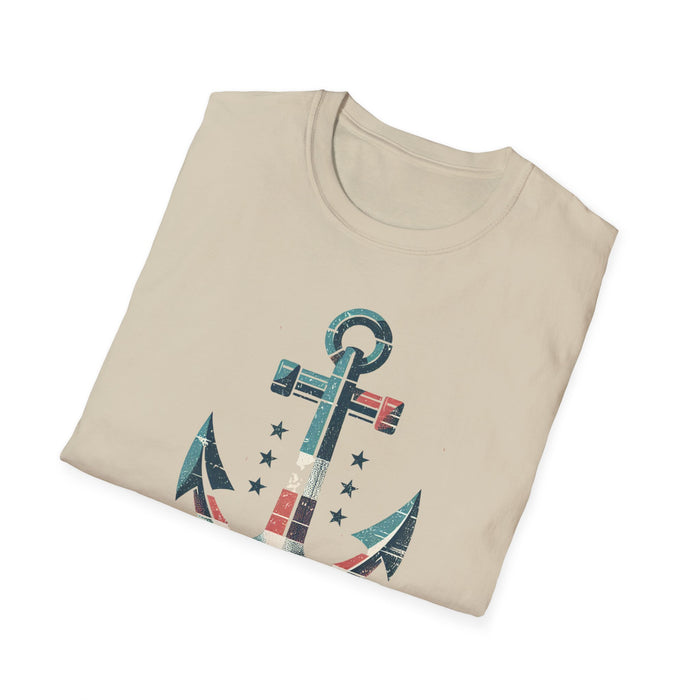 Patriotic Tee Stylish Nautical Seaside Anchor Tee | Unisex Soft-Style Comfort Shirt Great Gift, Husband Gift, Boyfriend Gift, Boat shirt