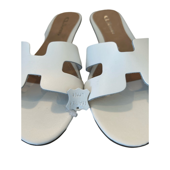 Chinese Laundry Artist Leather Sandal - White, SZ 8, Tiny Heel, Summer Style