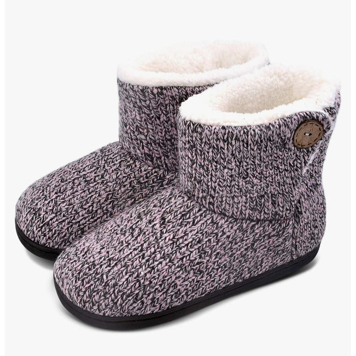 "Parlovable Women's Bootie Slippers Warm Knit Plush Lining Boots, Size 7/8 US"