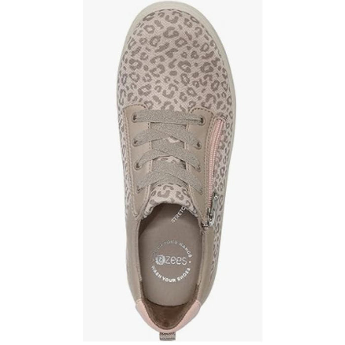 "BZees Women's Tag Along Slip-On Sneaker, Simply Taupe Leopard, Size 9 Wide"