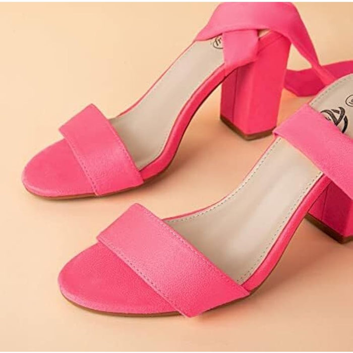 Trary Hot Pink Women's Chunky Heels, Size 7 - MSRP $45.99 (Pink)