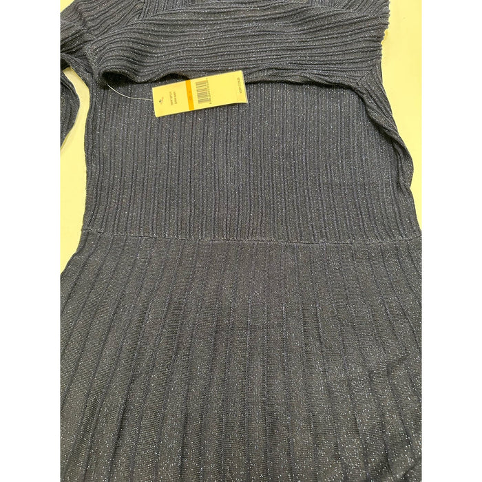 Nanette Lepore Navy Sparkle Fit and Flare Sweater Dress sz S * ND13