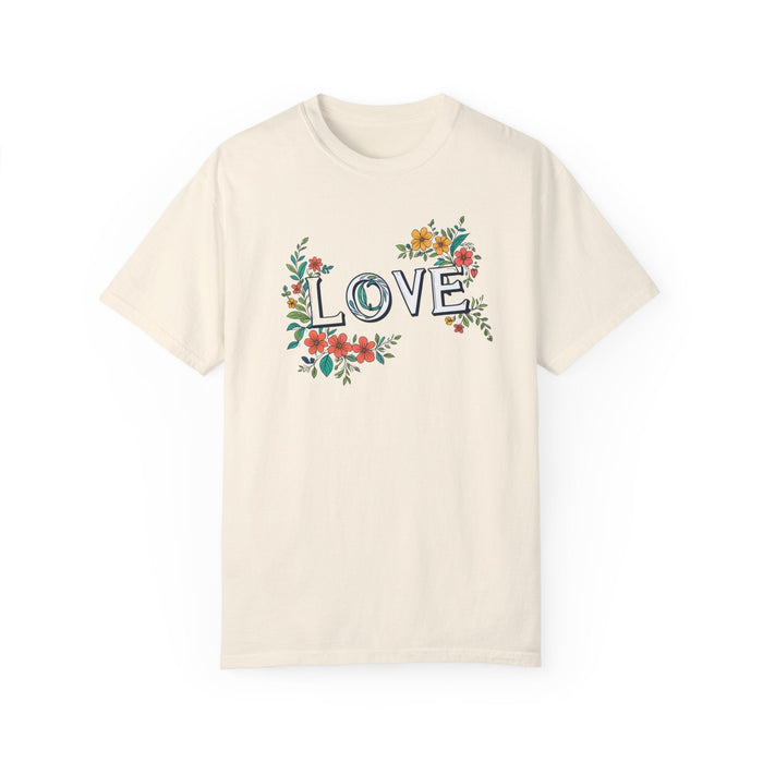 Floral Love in Vibrant Blooms Unisex Garment-Dyed T-shirt