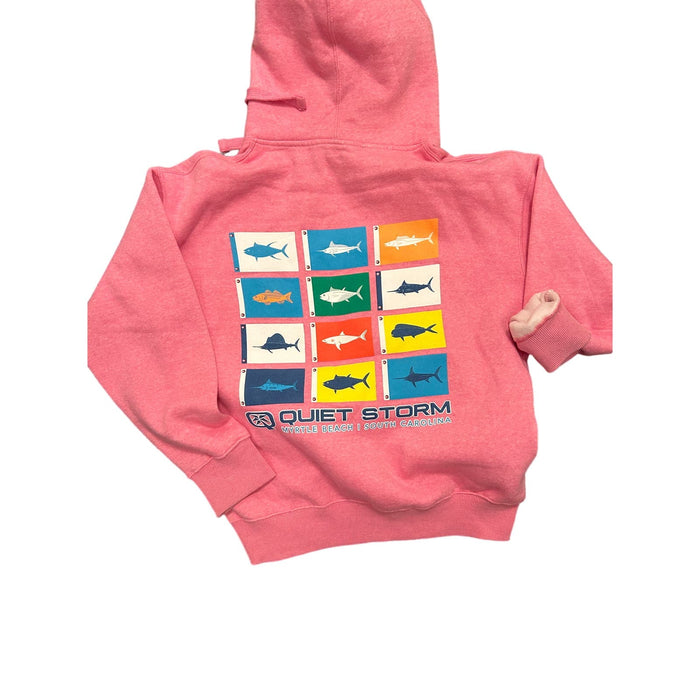 Quiet Storm Pink Myrtle Beach Nautical Fish Sweatshirt * Size Small Comfy wc37