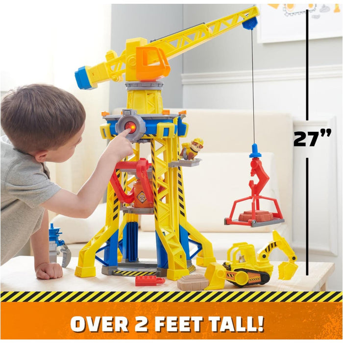 Rubble & Crew, Bark Yard Crane Tower Playset with Rubble Action Figure, Toy