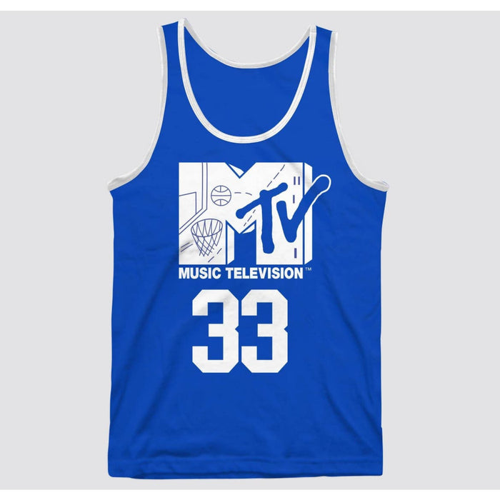 MTV Retro Look Tank Top - Men’s Royal Blue Basketball * Medium M1221