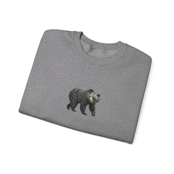 Black Bear Crew Neck Sweatshirt  Cozy Wildlife-Inspired Casual Adventure Pullover