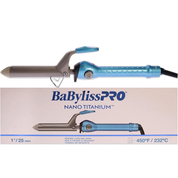 BaBylissPRO Nano Titanium 1 Inch Spring Curling Iron Loose Waves & Textured Curl