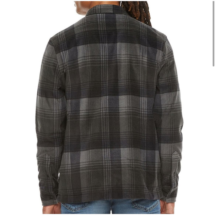 Arizona Gray Black Plaid Flannel Shirt * Men's SZ S Long Sleeve Button MC305