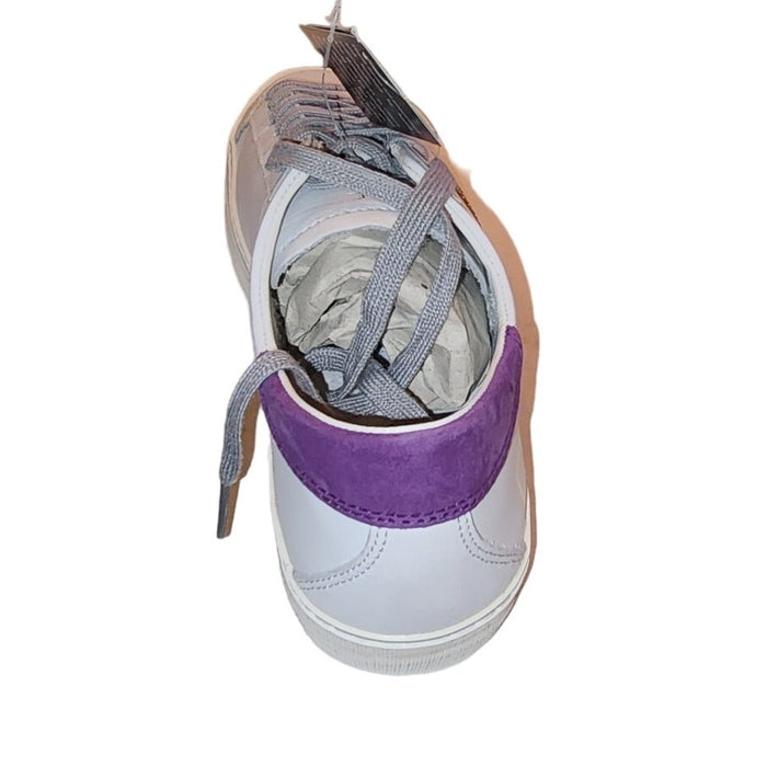 "D.A.T.E Flair Calf White-Purple Women's Tennis Shoes, Size 8" MSRP $240