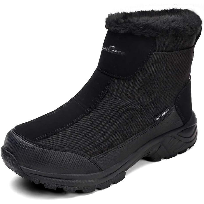 SILENTCARE Men's Snow Boots, Fur Lined Waterproof  Anti-Slip Boot, Size 12