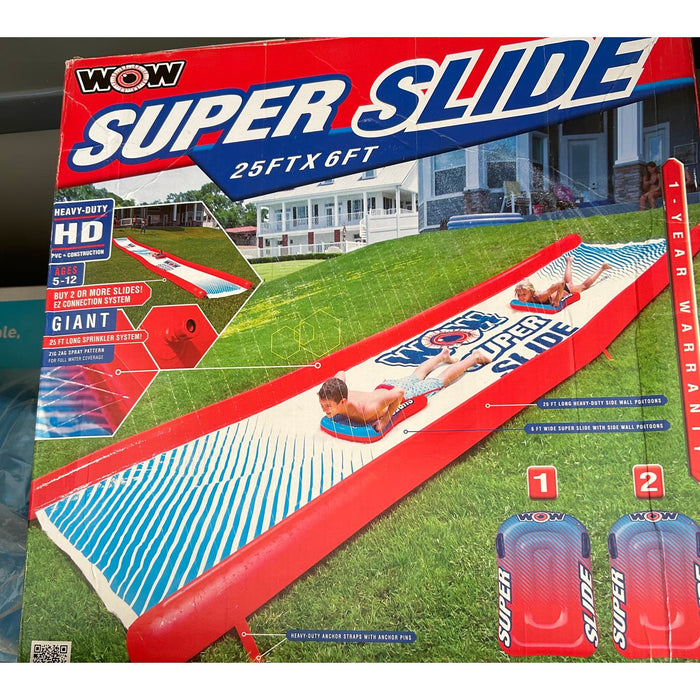 WOW Super Giant Backyard Slip Slide Sprinkler Extra Long WaterSlide 25ft x 6 ft