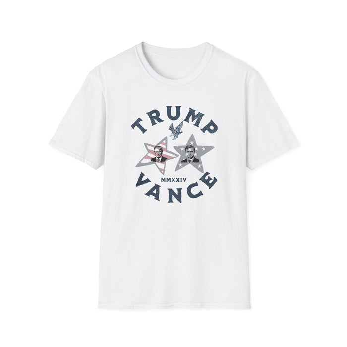 Trump Vance Patriotic T-Shirt Bold USA Flag Design for Supporters