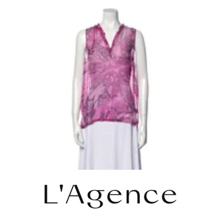 L’AGENCE Pink Snake Print Silk Blouse - Size 4 - Lightweight Elegance * wom202