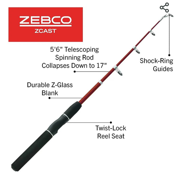 Zebco Z Cast 5'6" Telescopic  Fishing Rod
