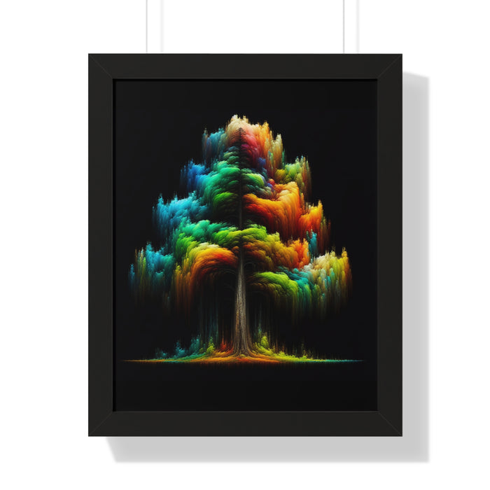 Colorful Tree Framed Vertical Poster | Premium Quality | Black Frame Great Gift, Outdoor Enthusiast, Husband Gift, Teacher Gift, Wife Gift