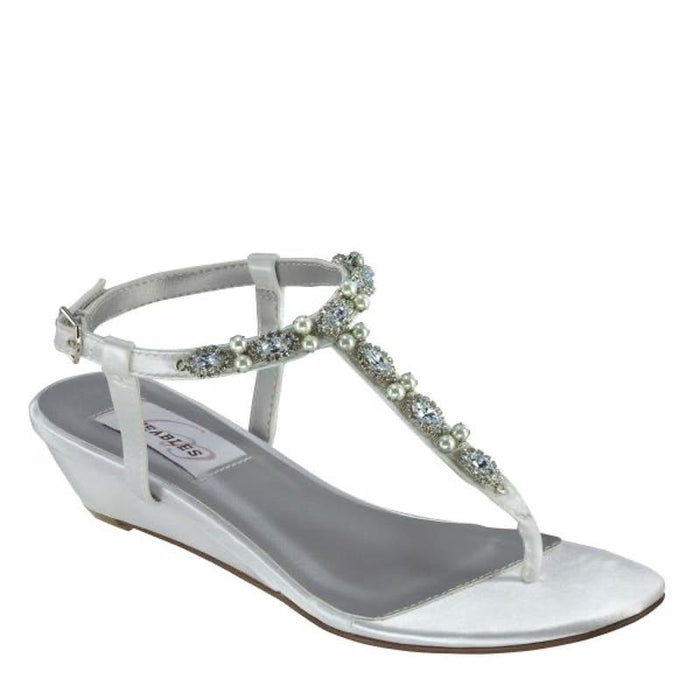Myra White Dyeables Shoe in White Sz 10W - Elegant Bridal Wedge Sandals Shoes