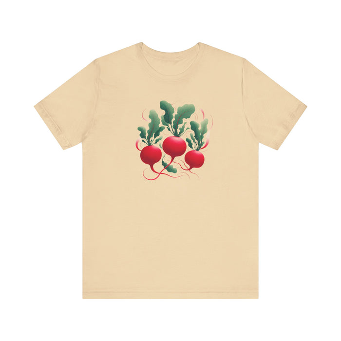 Radish Graphic Tee, Vegetable Screen Print Shirt, Clothing Foodie Gift Graphic Tshirt