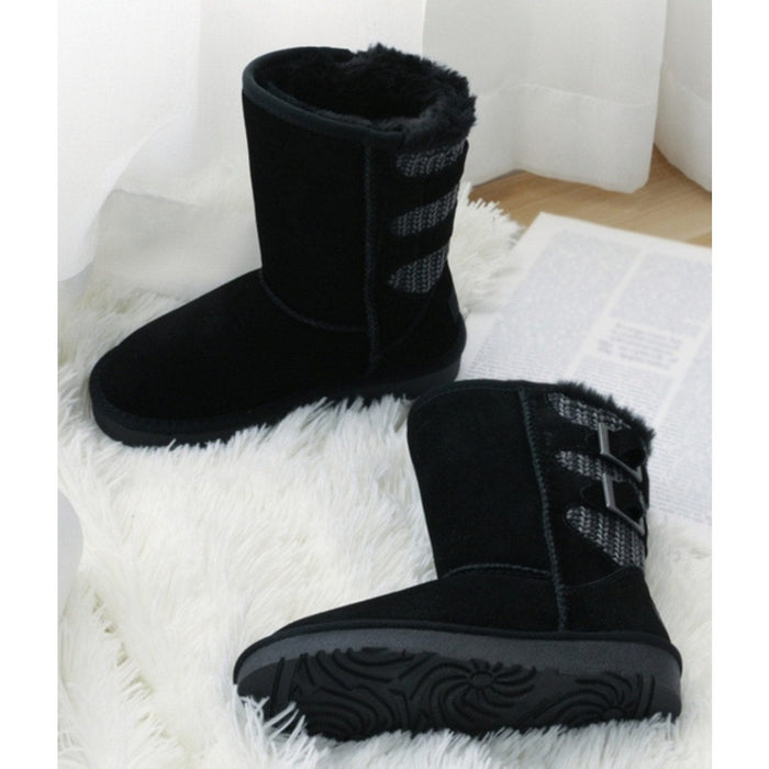 DreamPairs Fur Lined Women's Boots, Size 4, Black - MSRP $49.99