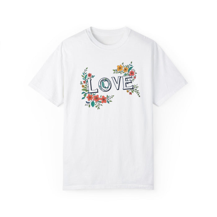 Floral Love in Vibrant Blooms Unisex Garment-Dyed T-shirt