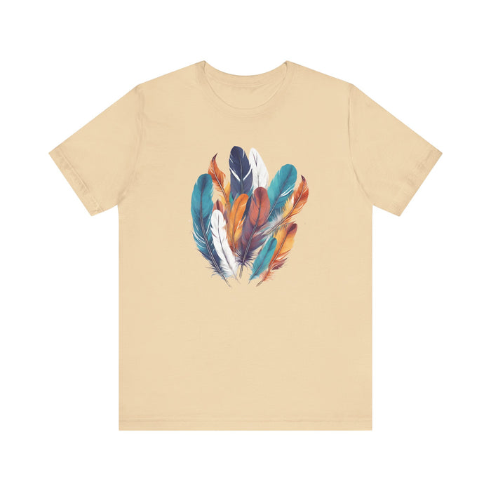 Feathers Shirt, Boho Bird Feather T-Shirt, Bird Lovers Tshirt, Water Color Bird Feather Tee, Feather Bouquet Tee, Women Feather Shirt