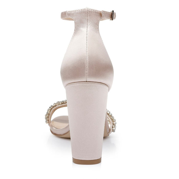 "Badgley Mischka Women's ALIA Heeled Sandal, Champagne, Size 5.5"