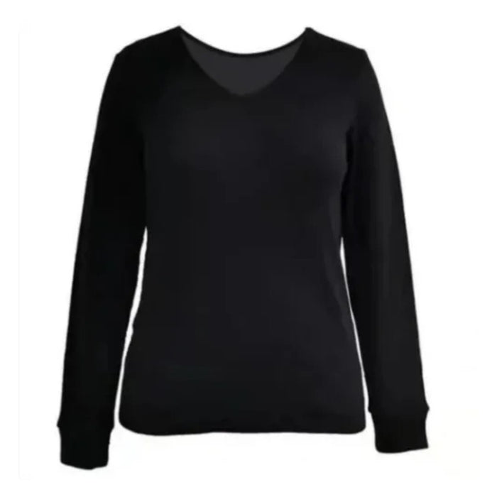 West Loop Women's Long Sleeve V-Neck Shirt - Black - Size L wts216