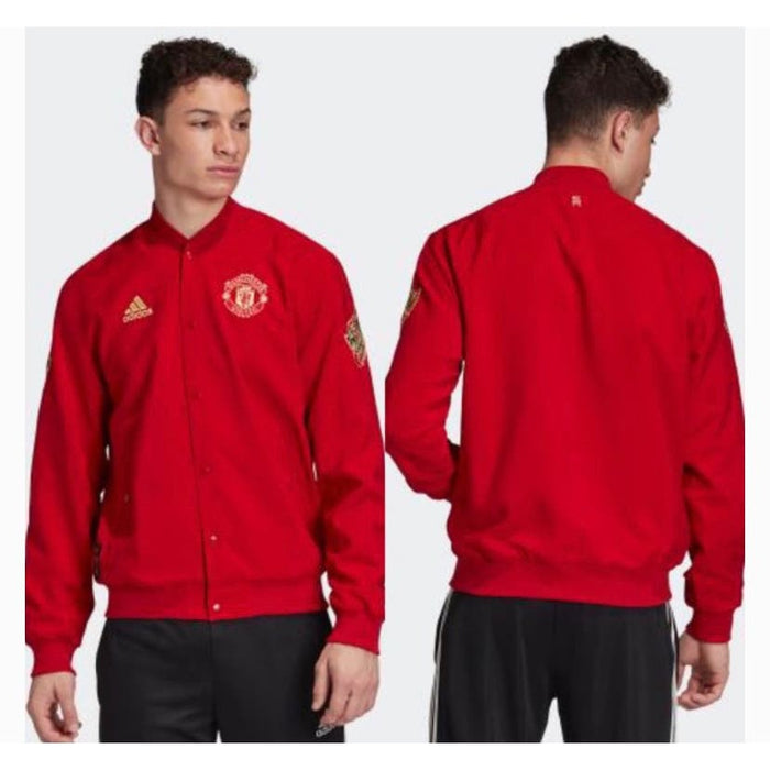 "Adidas Manchester United CNY Bomber Jacket - Red - Size S - Men's 165"