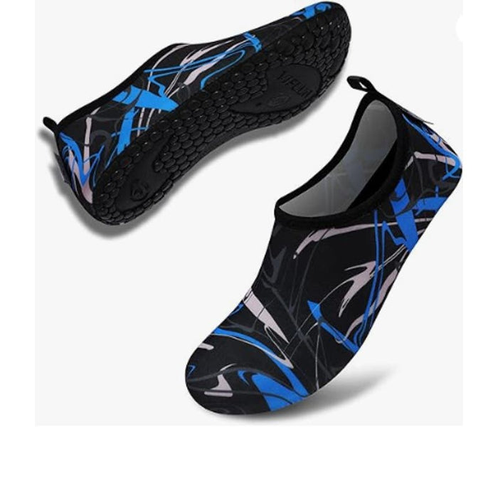 VIFUUR Unisex Water Sports Shoes Graffiti Blue, Size 5.5-6.5W/4.5-5.5M