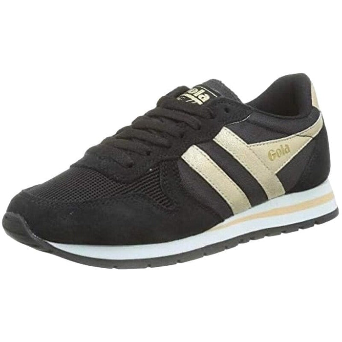 Gola Women's Daytona Mirror Sneakers Black Gold Size 5 Casual Athletic