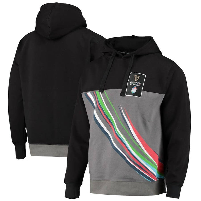 Guinness Six Nations Patch Hoodie - Grey/Multi size X-LARGE men’s 156
