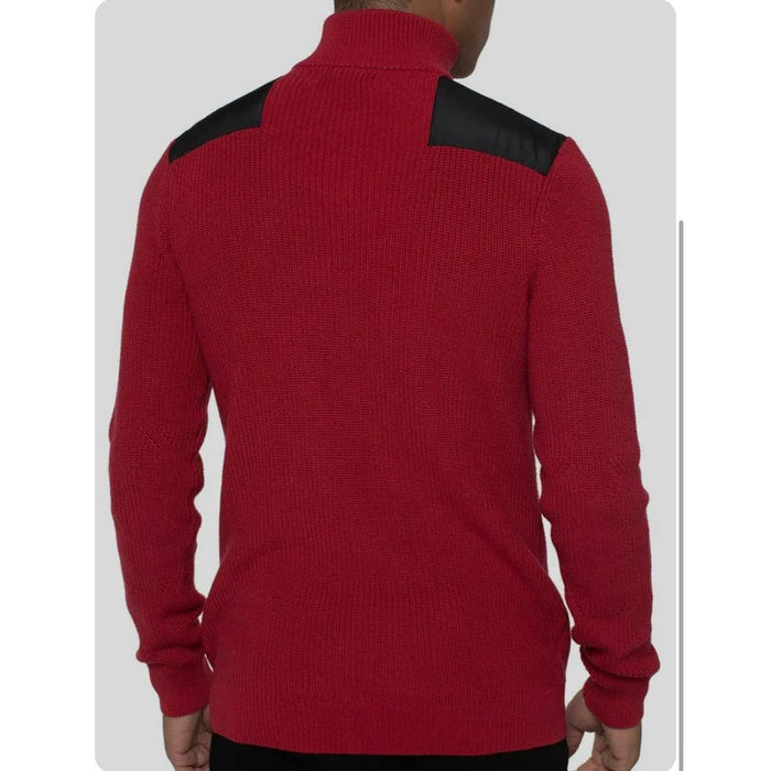 Kenneth Cole Men's Red Quarter-Zip Mock-Neck Pullover Sweater *Size S men’s 403
