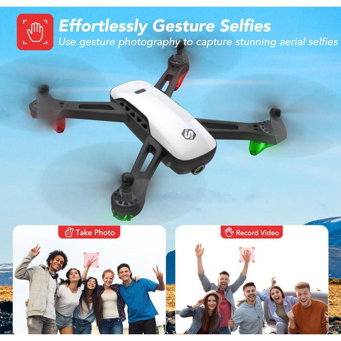 SANROCK 1080P HD FPV Drone for Adults & Kids: Smart Control, Gesture Selfie