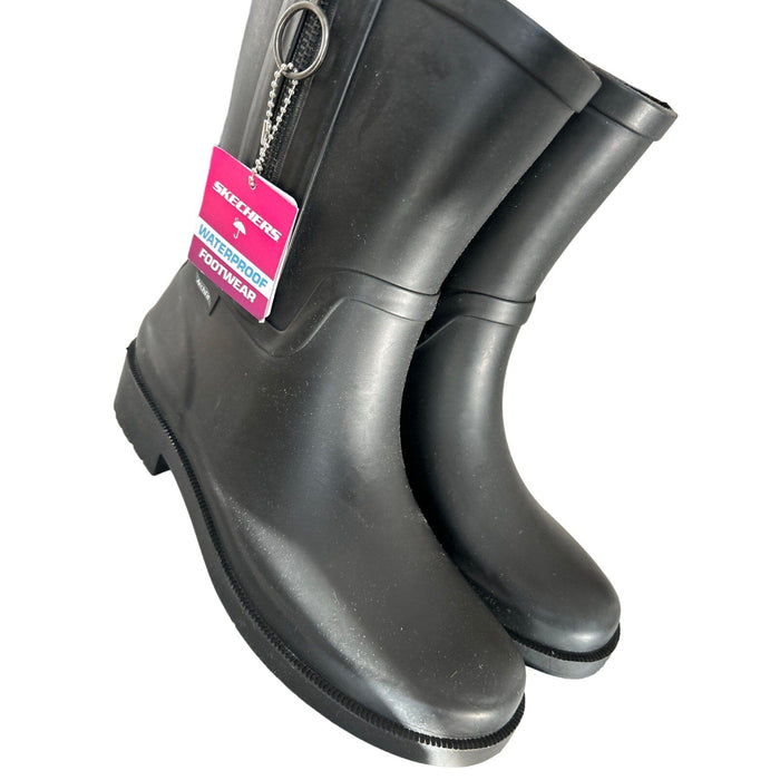 Skechers Women's Arch Fit Rain Boot – Waterproof Comfort SZ 6 Womens Shoes