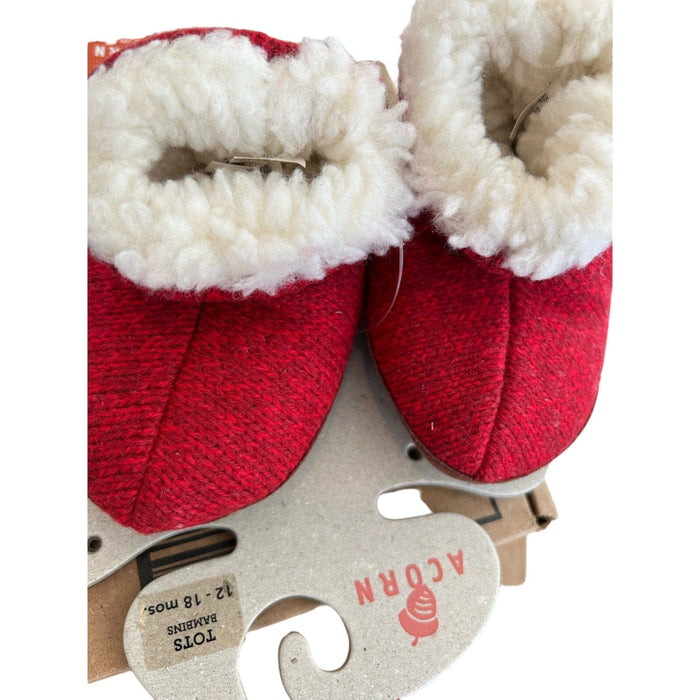 Acorn Acorn Kids Easy Bootie Ragg Slipper: Cozy Wool, Memory Foam, SZ 12/18 Months