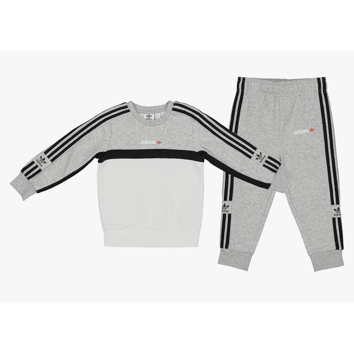 Adidas 2 / gray adidas Originals Infant Toddler Crew Set, Sweatshirt * Sweatpants SZ 2 XS k304